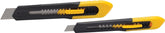 Stanley Quick-Point Series 10-202 Knife Set, 18 mm W Blade, Black/Yellow Handle